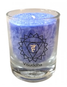 Glück CHAKRA Kerze Verstehen - Hellblau - klein ca. 6 cm - Kerze im Glas - Palm Light 
Diese Chakra-Kerze hat das Symbol des fü