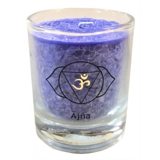 Glück CHAKRA Kerze Weisheit - Blau - klein ca. 6 cm - Kerze im Glas - Palm Light Diese SHAKRA Kerze in der blauen Ausführung, au