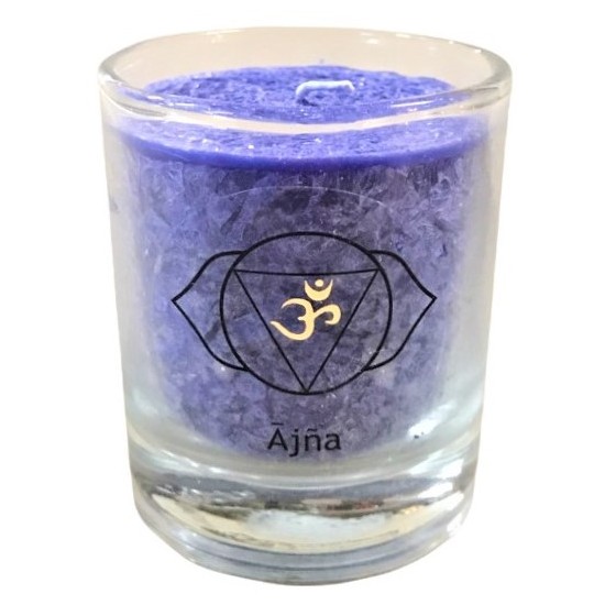 Glück CHAKRA Kerze Weisheit - Blau - klein ca. 6 cm - Kerze im Glas - Palm Light Diese SHAKRA Kerze in der blauen Ausführung, au