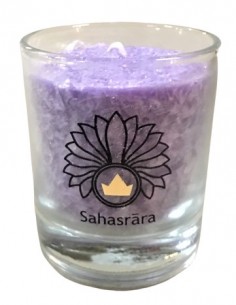 Glück CHAKRA Kerze Glückseligkeit - Violett - klein ca. 6 cm - Kerze im Glas - Palm Light Diese CHAKRA Kerze in der mystischen F