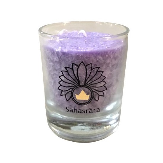 Glück CHAKRA Kerze Glückseligkeit - Violett - klein ca. 6 cm - Kerze im Glas - Palm Light Diese CHAKRA Kerze in der mystischen F