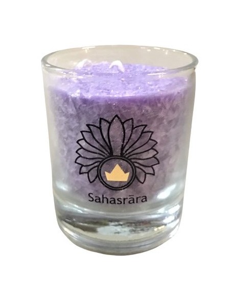 Glück CHAKRA Kerze Glückseligkeit - Violett - klein ca. 6 cm - Kerze im Glas - Palm Light Diese CHAKRA Kerze in der mystischen F