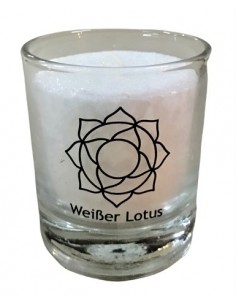 Glück CHAKRA Kerze Reinheit - Weiß - klein ca. 6 cm - Kerze im Glas - Palm Light Diese schöne Kerze im Glas mit weißem Palmwachs