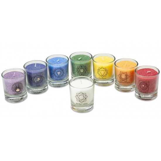 Glück CHAKRA Kerze im Glas - Mix Karton - ca. 6 cm CHAKRA-Kerzen ca. 6 cm Mix Karton

ca. 6 cm hoch
Brenndauer je ca. 15 Stun