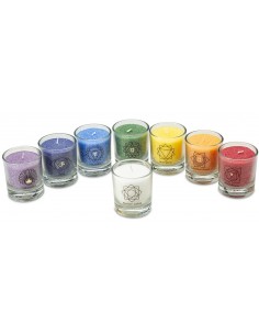 Glück CHAKRA Kerze im Glas - Mix Karton - ca. 6 cm CHAKRA-Kerzen ca. 6 cm Mix Karton
ca. 6 cm hoch
Brenndauer je ca. 15 Stun 2
