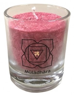 Glück CHAKRA Kerze Fülle - Rot - klein ca. 6 cm - Kerze im Glas - Palm Light Schöne Chakra Kerze im Glas in der Farbe Rot, das M 2