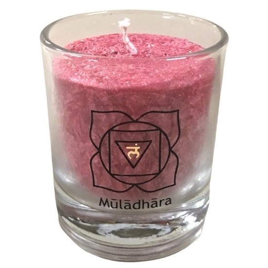 Glück CHAKRA Kerze Fülle - Rot - klein ca. 6 cm - Kerze im Glas - Palm Light Schöne Chakra Kerze im Glas in der Farbe Rot, das M