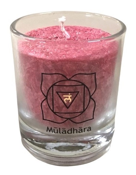 Glück CHAKRA Kerze Fülle - Rot - klein ca. 6 cm - Kerze im Glas - Palm Light Schöne Chakra Kerze im Glas in der Farbe Rot, das M