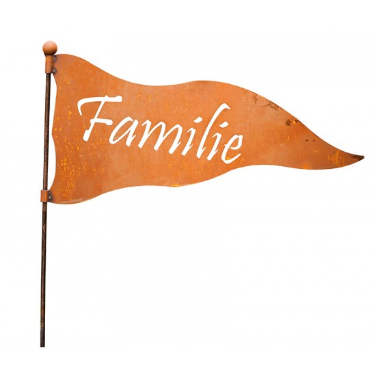 Wetterfahnen Gartenstecker mit Aufschrift - Familie - Breite 53 cm