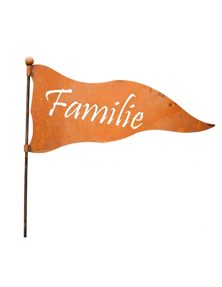 Wetterfahnen Gartenstecker mit Aufschrift - Familie - Breite 53 cm