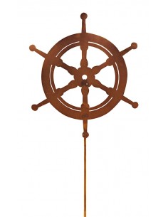 Deko Steuerrad Gartenstecker  Ø 40 cm - Maritime Gartendeko