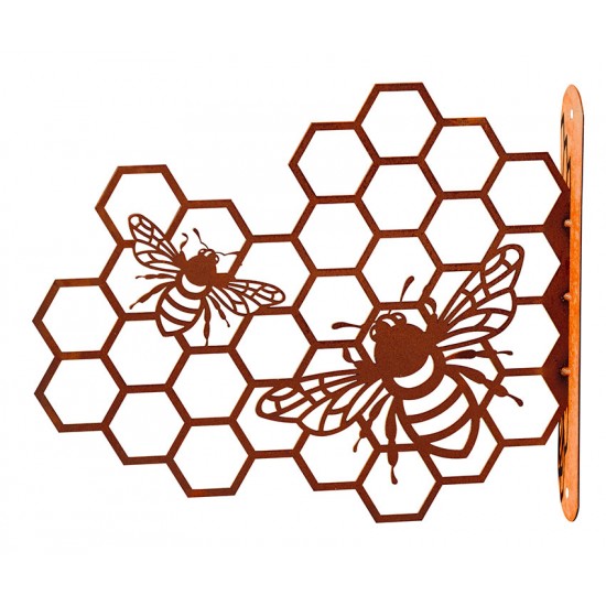 Bienenwabe zum Anschrauben aus Metall - Breite 44 cm