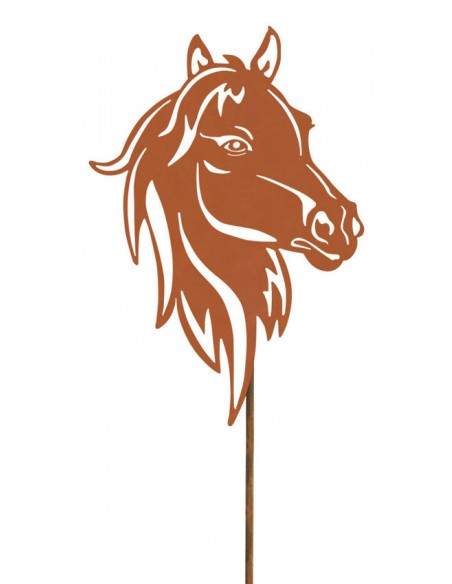 Metall Gartenstecker Pferdekopf - Höhe 40 cm