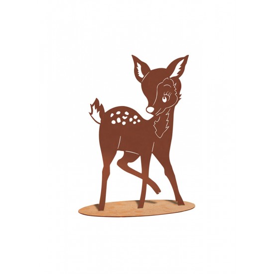 Edelrost Bambi auf Platte - Höhe 41 cm