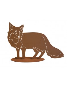 Edelrost Fuchs auf Platte - Höhe 34 cm