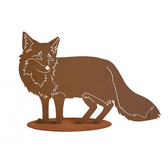 Edelrost Fuchs auf Platte - Höhe 34 cm