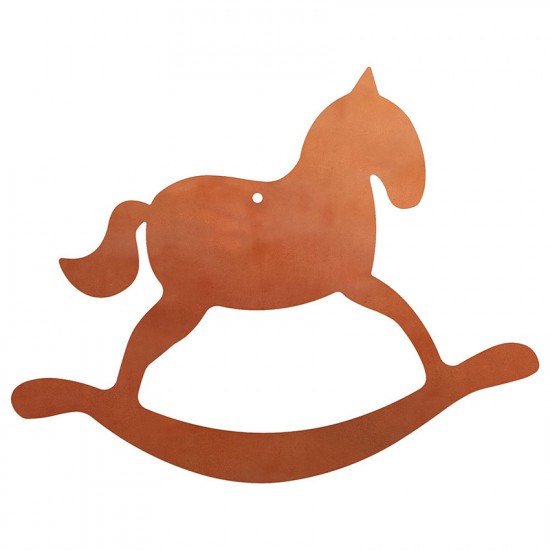 Edelrost Christbaumschmuck Schaukelpferd, groß, 18 cm hoch