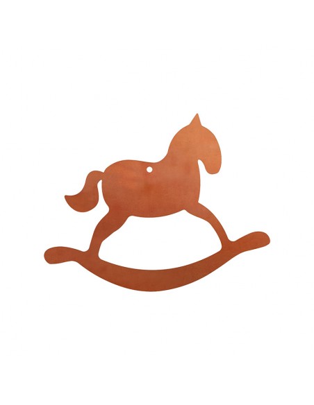 Edelrost Christbaumschmuck Schaukelpferd, mittel, 13,5 cm hoch