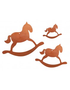 Christbaumschmuck Schaukelpferd, - 3er SET