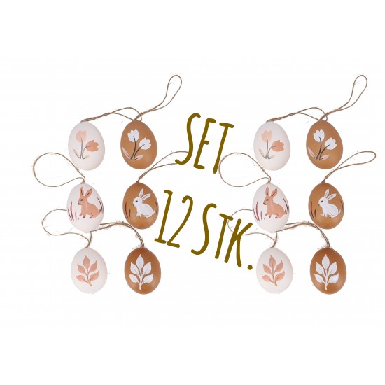 Ostereier zum Hängen - 12 Stk im Set - Hoppy 3 versch. Motive - Echtes Hühnerei Natur Hoppy 



Deko Ostereier zum Auf