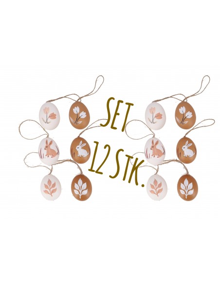 Ostereier zum Hängen - 12 Stk im Set - Hoppy 3 versch. Motive - Echtes Hühnerei Natur Hoppy 



Deko Ostereier zum Auf