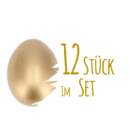 Ostereier Deko 12 Stk. goldene Ostereier - Ø 6 cm - echte Hühner Ostereier im Set Echtes Hühnerei in Goldoptik
Gold zählt zu de