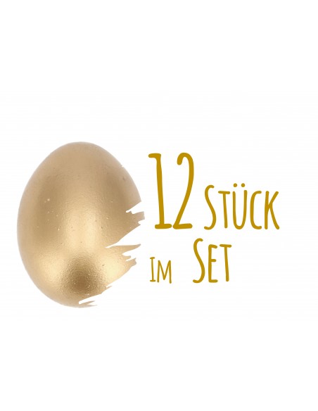 Ostereier Deko 12 Stk. goldene Ostereier - Ø 6 cm - echte Hühner Ostereier im Set Echtes Hühnerei in Goldoptik
Gold zählt zu de
