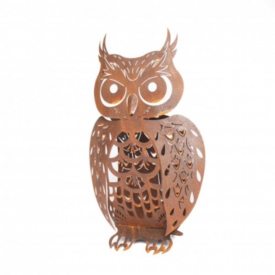 Deko Eulen Filigrane Deko Eule - 68 cm hoch - Beleuchtbar 
Höhe 68 cm
Breite 40 cm
Tiefe 27 cm
