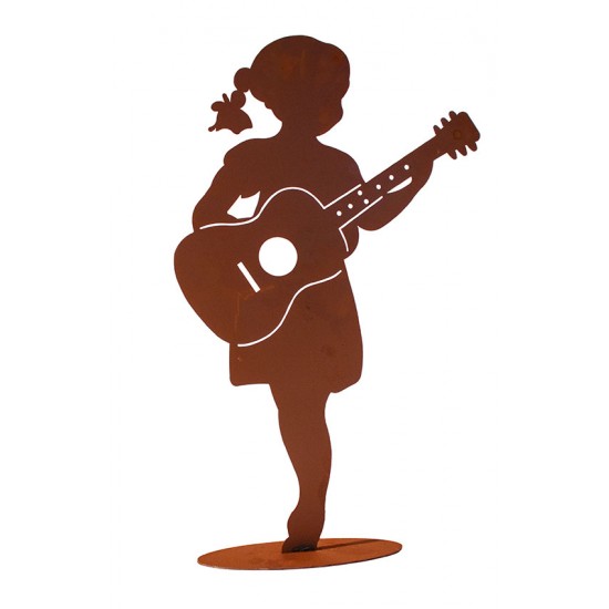 Dekofigur - Mädchen Lucy mit Gitarre - Höhe 50 cm