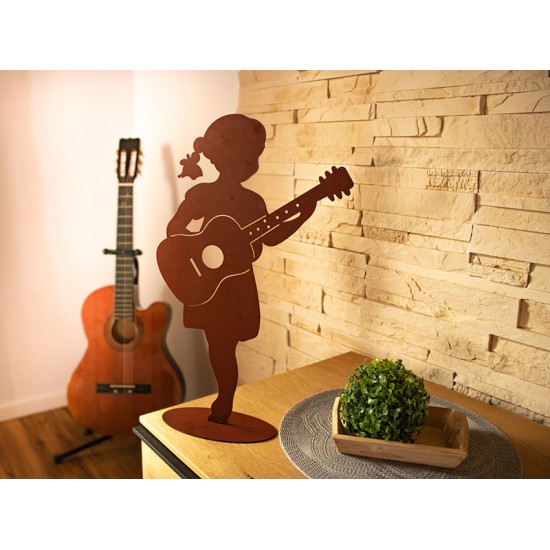 Dekofigur - Mädchen Lucy mit Gitarre - Höhe 50 cm