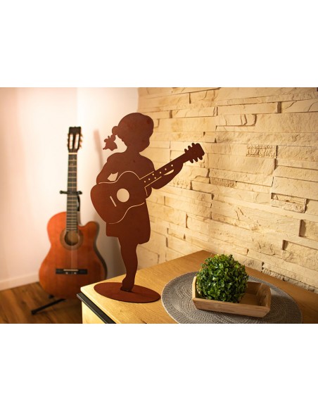 Dekofigur - Mädchen Lucy mit Gitarre - Höhe 50 cm