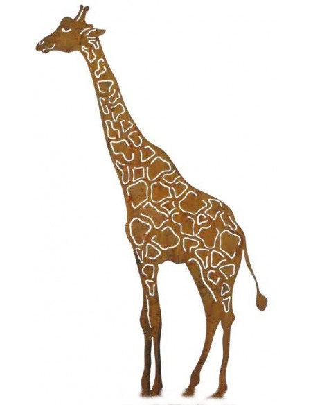 Tiere - Edelrost Tierfiguren Giraffe mit Rohr als Steckverbindung - 200 cm hoch Giraffe mit einem Rohr welches als Steckverbindu