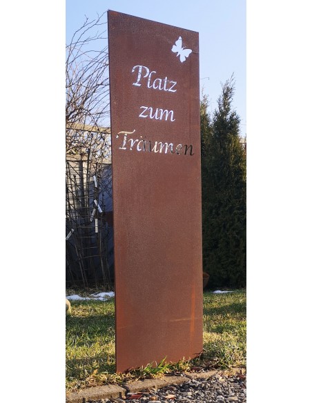 Sichtschutz zum Stecken Sichtschutz zum stecken - Platz zum Träumen - Höhe 120 cm 
Höhe 120 cm
Breite 30 cm
Füße 14,5 cm
