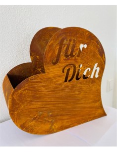 Start Herz liegend zum bepflanzen - Für dich Höhe 26 cm 
Höhe 26 cm
Breite 31 cm
Tiefe 10 cm