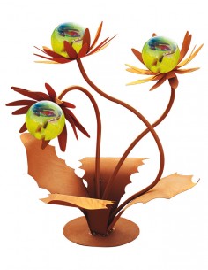 Glasblume - Distel - Höhe 70 cm - Hellgrüne Glaskugeln