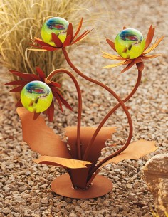 Glasblume - Distel - Höhe 70 cm - Hellgrüne Glaskugeln 2