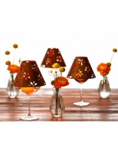ausgefallene Tischdekoration  Weinglas Lampenschirm - FLowery - 12 cm hoch 
Upcycling alter Weingläser mit diesen Weinglas-Lamp 2