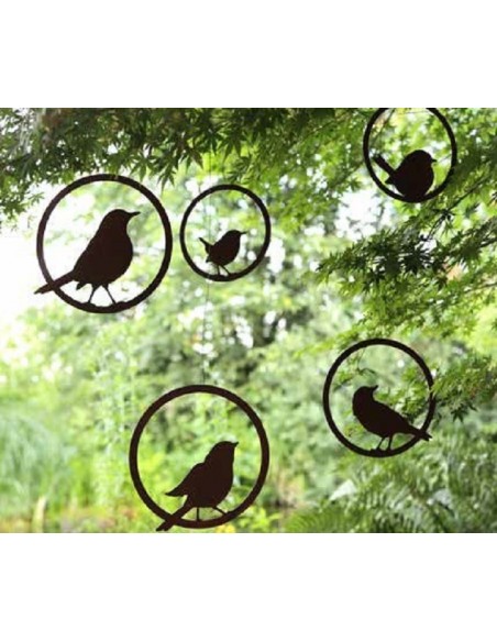 Deko zum Hängen Edelrost Vogel im Ring - Amsel - zum Hängen - Ø 22 cm Diese Amsel im Ring kann einfach an einen Baum oder an ein