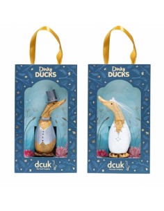 Dcuk Deko Enten Dekofigur Braut Entlein klein - Höhe 11 cm - Geschenkidee für Brautpaar Dieses kleine Enten-Brautpaar als Dekofi 2
