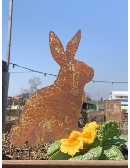 Hasen Süßer Deko Osterhase als Gartenstecker - Höhe 22 cm Dieser süße Osterhase kann einfach in das Erdreich gesteckt werden und