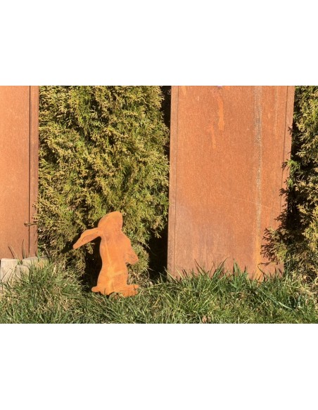 Hasen Gartenstecker Hase Flecki Höhe 40 cm 
Gesamthöhe 40 cm
Motiv Höhe 30 cm
Motiv Breite 20 cm
