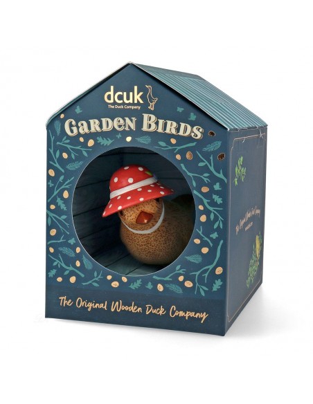 Start Naturholz Deko - Vögelchen mit gepunktetem Hut - verschiedene Farben 