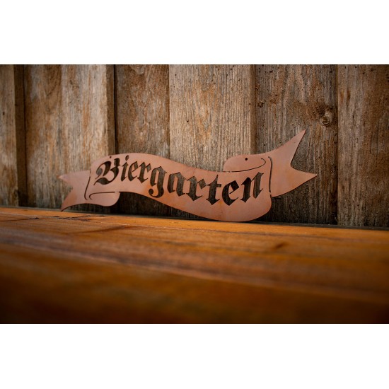 Biergarten Banderole aus Metall - Breite 45 cm