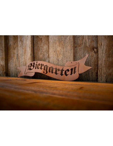Biergarten Banderole aus Metall - Breite 45 cm