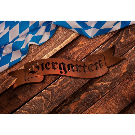 Biergarten Banderole aus Metall - Breite 45 cm