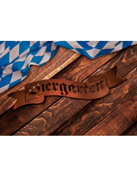 Biergarten Banderole aus Metall - Breite 45 cm