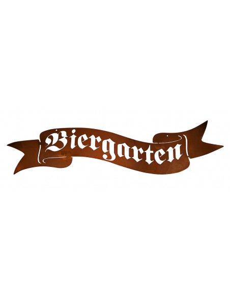 Biergarten Banderole aus Metall - Breite 45 cm