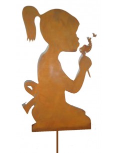 Start Mädchen sitzende mit Pusteblume zum stecken - Höhe 60 cm