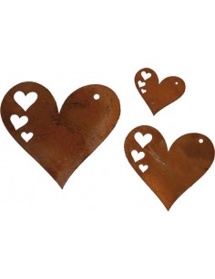 Herzige Dinge - Edelrost Dekoherzen 3er Set Osterschmuck Herz mit Ausschnitten - Angebot des Monats April 
Höhe je
18cm
13,
