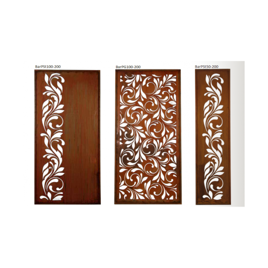 Sichtschutz 2m hoch - 200 cm Sichtschutzzaun Elemente Metall Sichtschutzwand mit Barockmuster als Längs Streifen 200 cm hoch 

